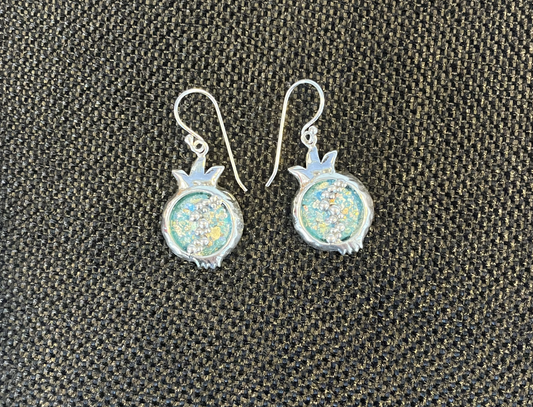 Silver Roman Glass Earrings