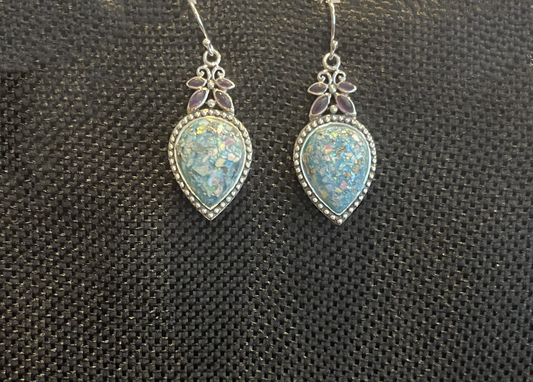 Silver Roman Glass Earrings