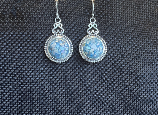 Silver Roman Glass Earrings