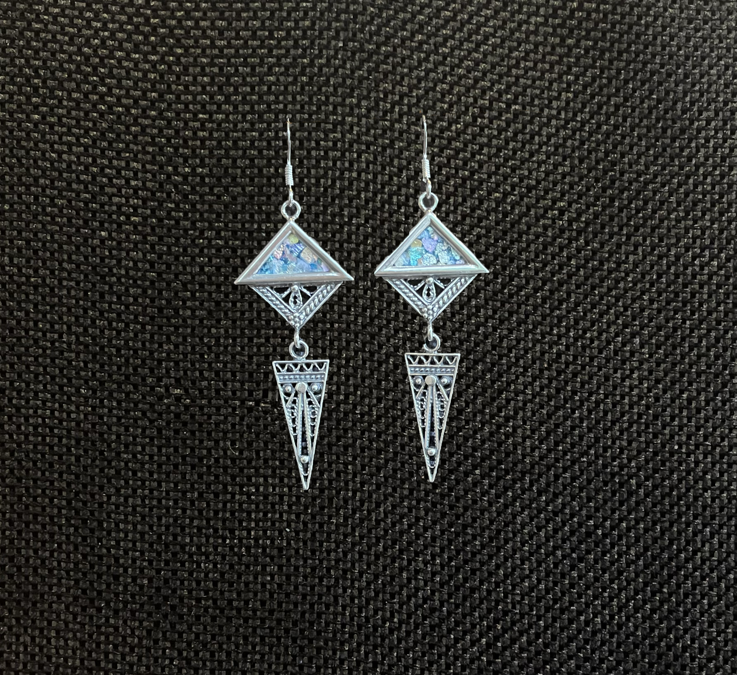 Silver Roman Glass Earrings