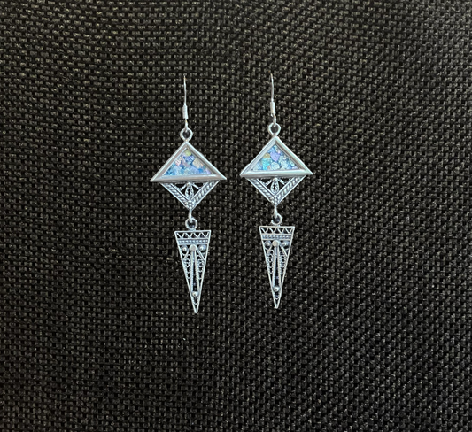 Silver Roman Glass Earrings