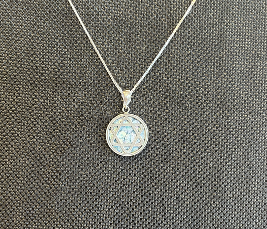 Silver Roman Glass Necklace