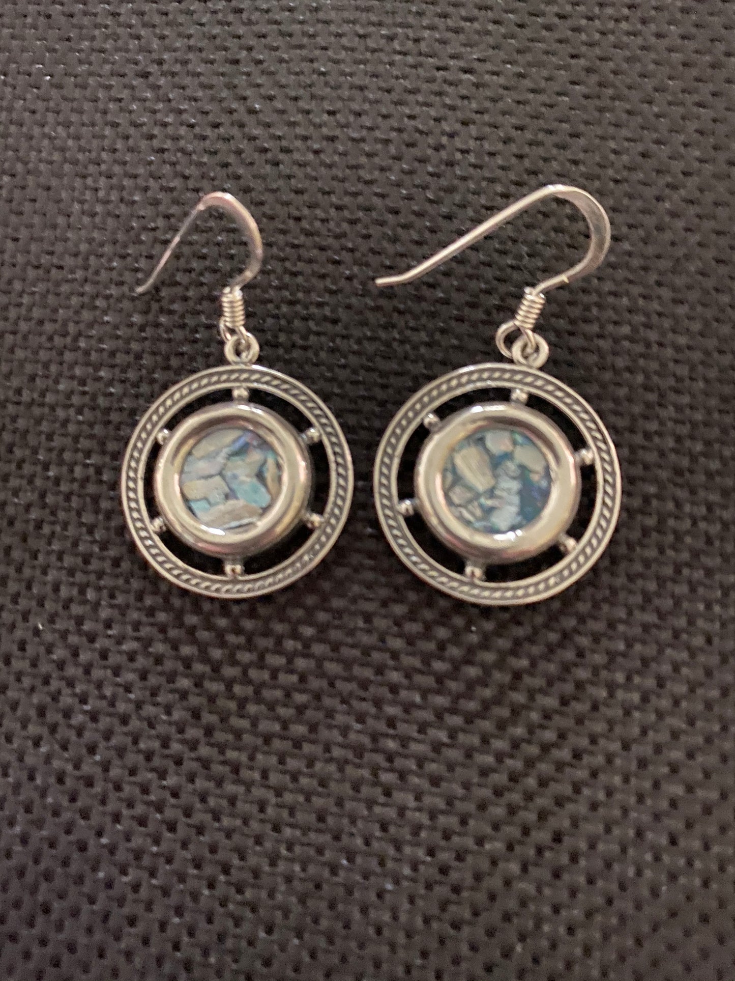 Silver Roman Glass Earrings SRGE0018