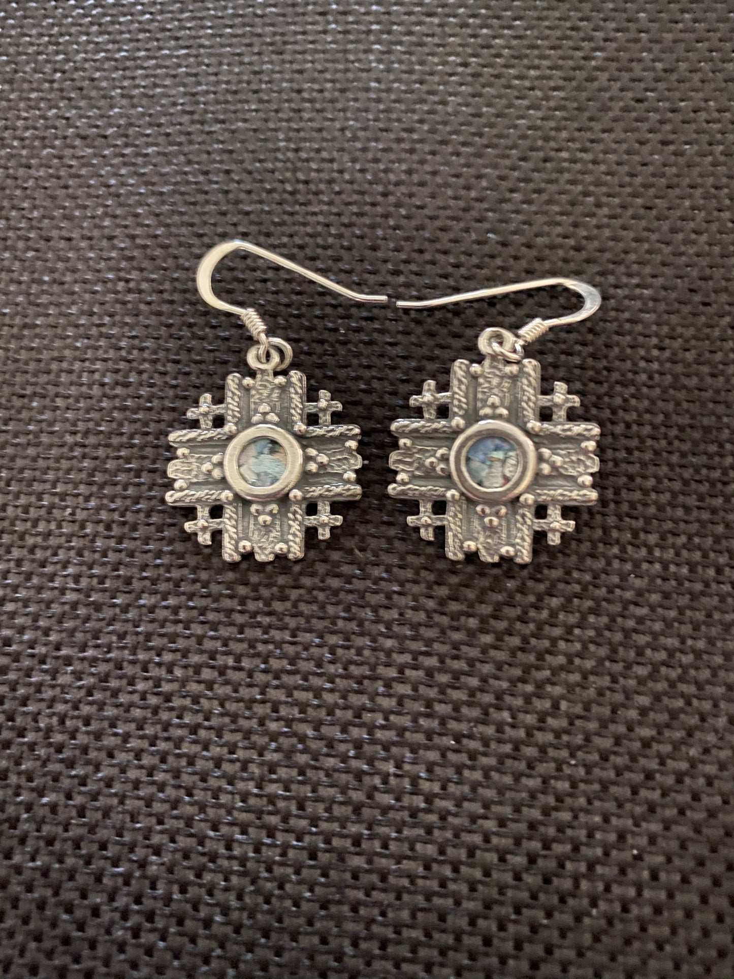 Silver Roman Glass Earrings SRGE0011