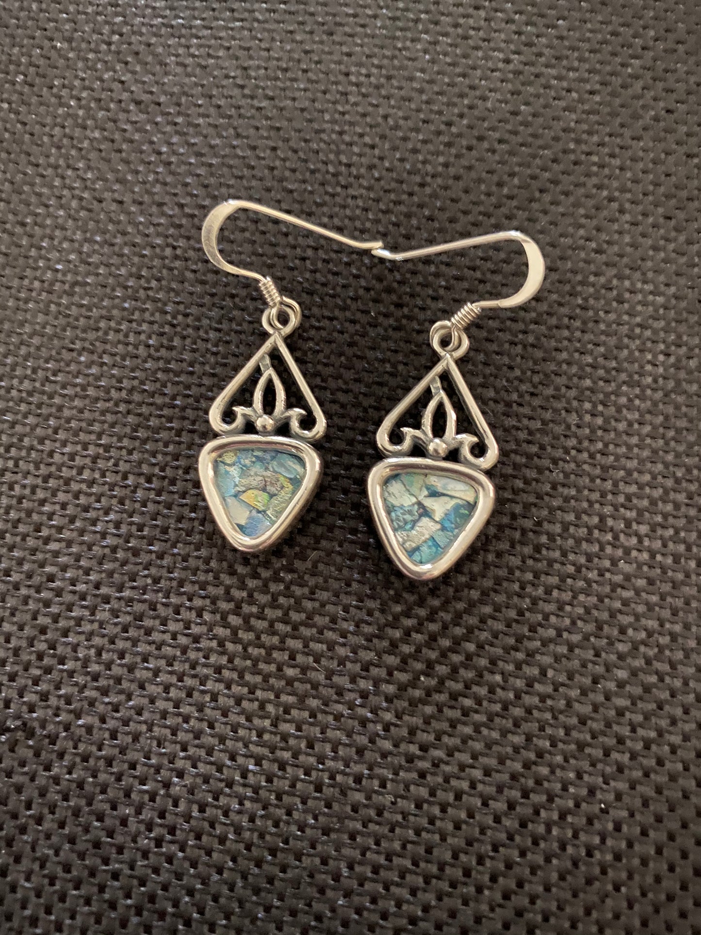 Silver Roman Glass Earrings SRGE0012