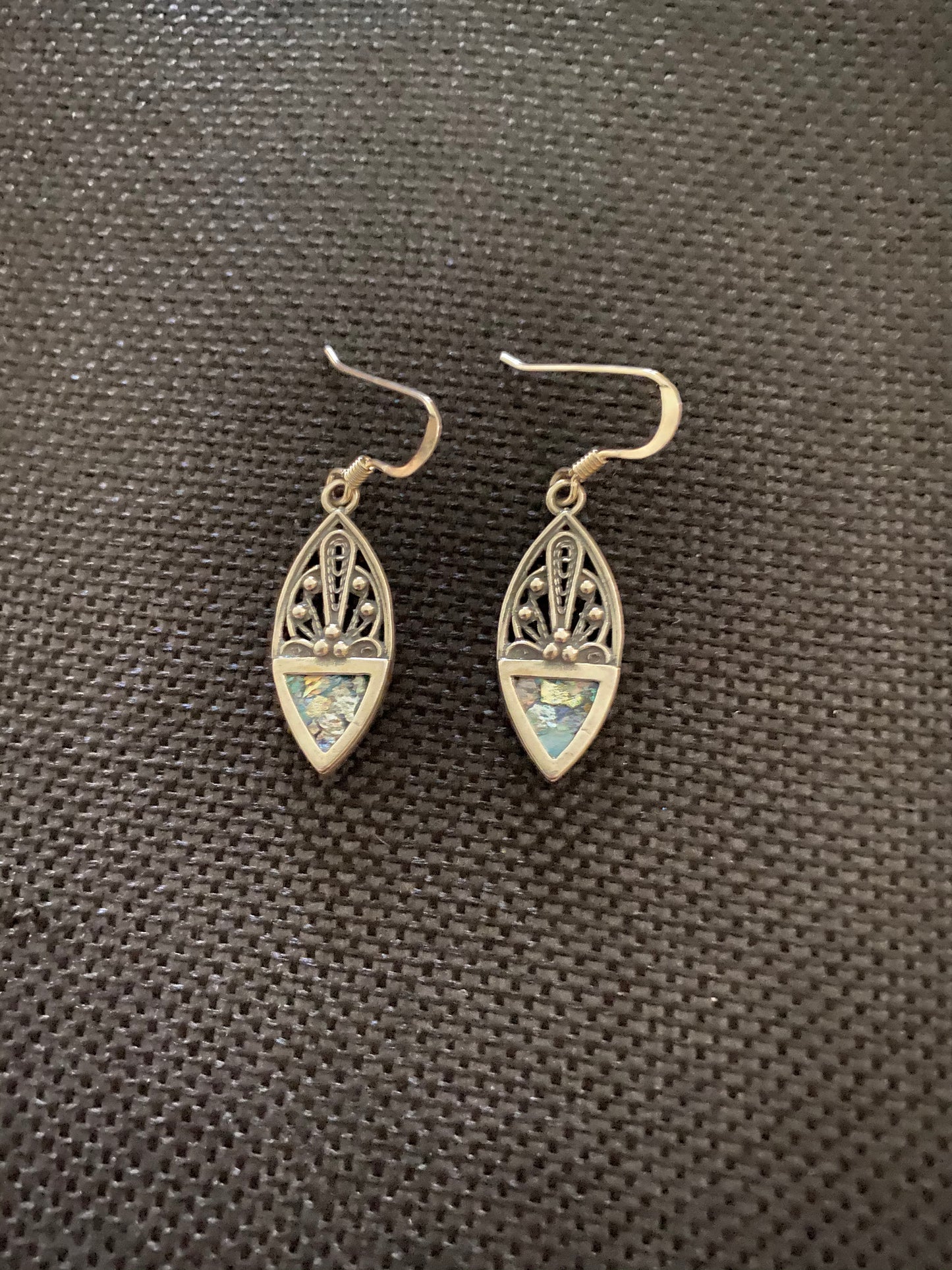 Silver Roman Glass Earrings SRGE0001