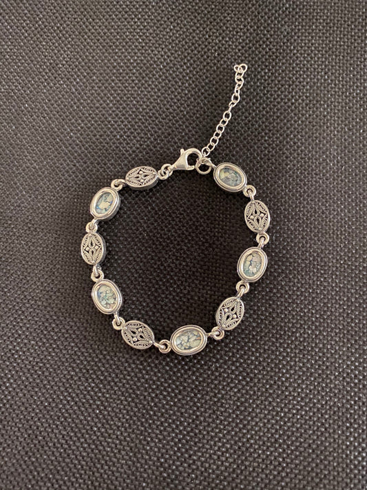 Silver Roman Glass Bracelet SRGB0003